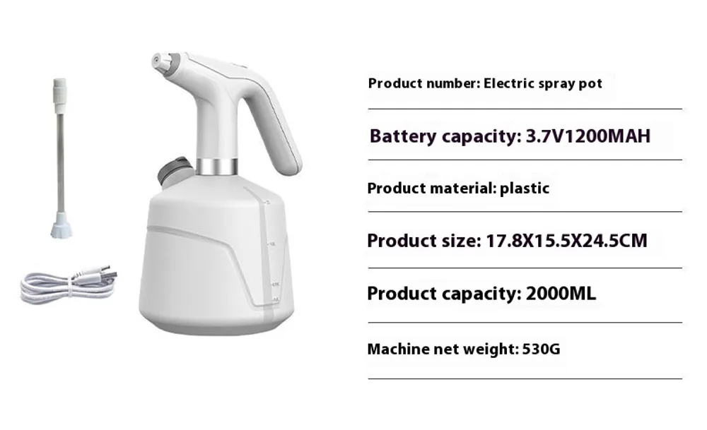 Caractéristiques techniques du pulvérisateur électrique